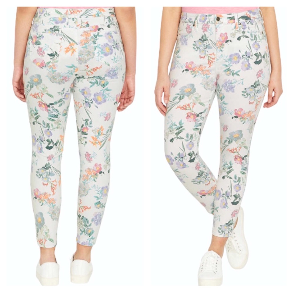 High-rise Floral Botonical Buffalo Denim Jeans